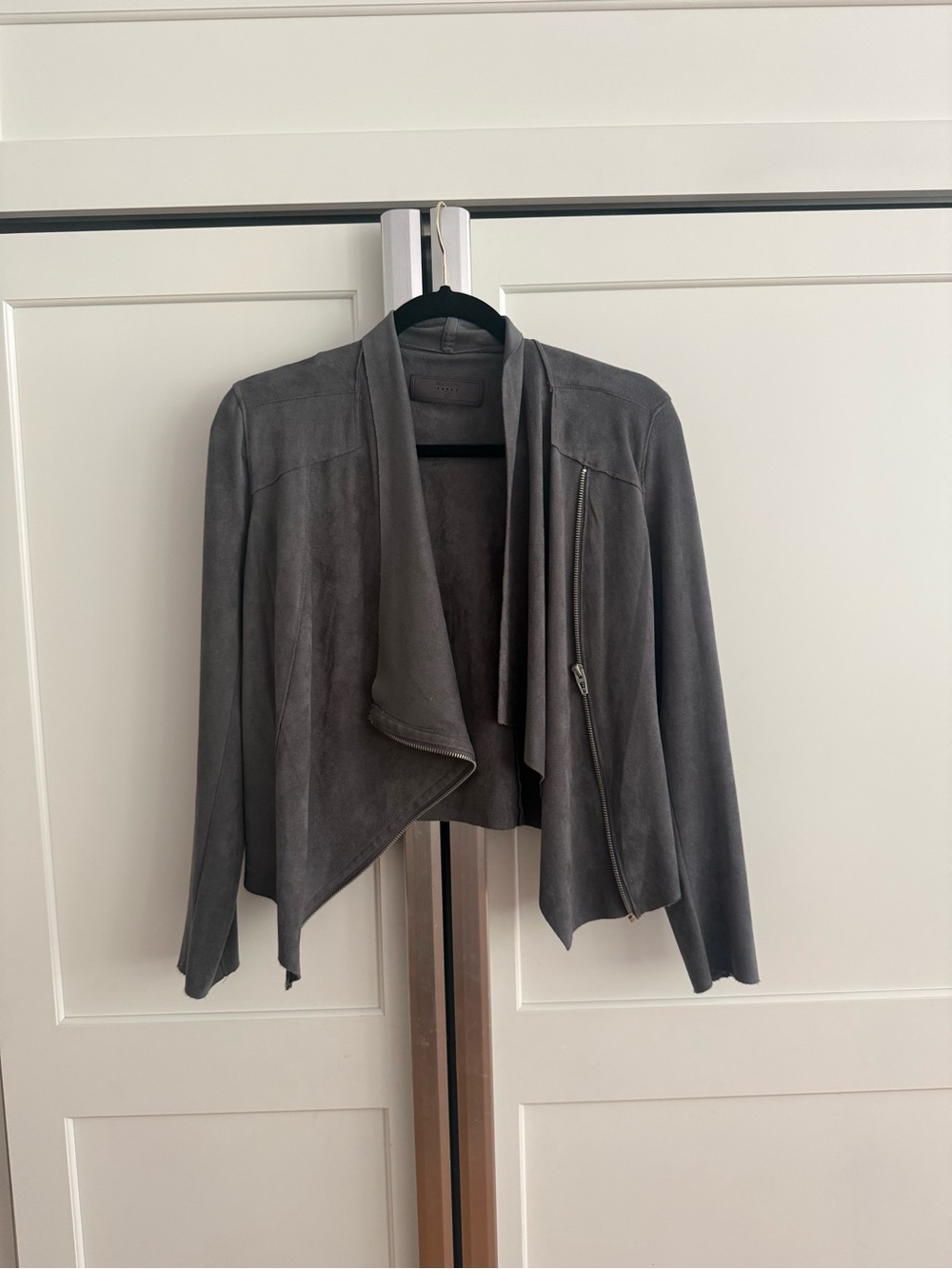 Women's Suede Drape Jacket - Gray